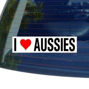  I Love Heart AUSSIES   Window Bumper Sticker: Automotive