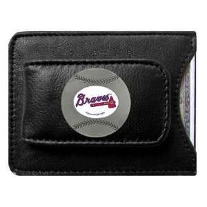 Atlanta Braves MLB Card/Money Clip Holder (Leather):  