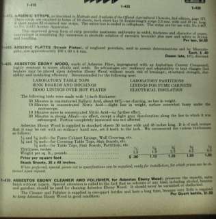 FISHER SCIENTIFIC Catalog Laboratory Lab ASBESTOS 1942  