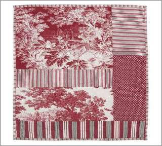 Pottery Barn MATINE PATCHWORK Quilt/Sham Full/Queen RED  