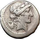 Roman Republic Apollo Lyre Diana Lucifera Ancient Silver Coin Emblem 