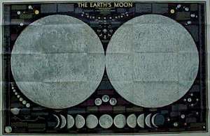 1969 EARTHS MOON Lunar Landing Map Apollo Mission NASA  