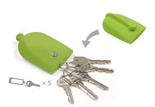   this stylish unique key case can hold 5 keys unbutton