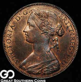 1860 Queen Victoria One Penny COPPER UNCIRCULATED  
