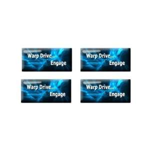 Warp Drive Engage   Star Trek   3D Domed Set of 4 Stickers