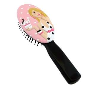    Stylish Hairbrush Icecream Blonde Baby Pink Polka Dot Beauty