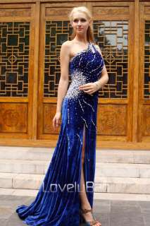 Elegant Royal Blue Formal Party Prom Gown Evening Dress  