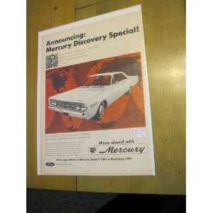  1966 MERCURY AUTOMOBILE PRINT AD 