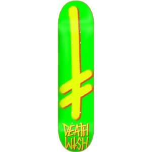 Deathwish Gang Logo Skateboard Deck   7.75 Green/Yellow  
