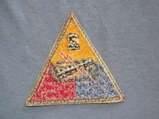 PATCH WW2 US ARMY 2ND ARMOR DIVISION MINTY COTTON CUTEDGE ORIGINAL 