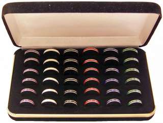 36 PC LOT 18KT GOLD GP HAND PAINTED RINGS FREE DISPLAY  