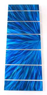 Modern Metal Abstract Wall Art Painting Sculpture Decor Ocean Blue 