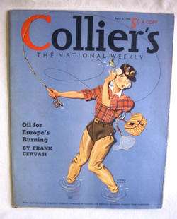 1940 April 6 COLLIERS Magazine   Fishing  