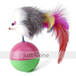 funny cat toy cute feather mouse leather ball tumbler article nr 