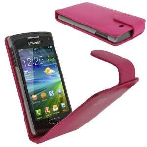  igadgitz Pink Leather Case Cover Holder for Samsung Wave 3 Bada 