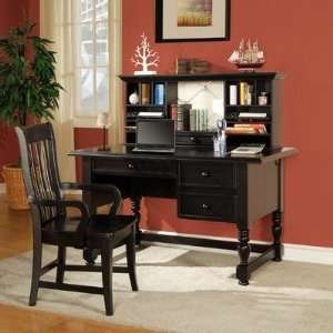 Bella Desk with Hutch in Multi Step Black: Furniture 
