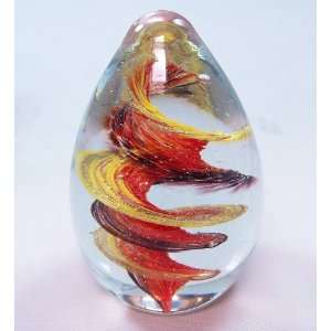  Murano Design Autumn Spiral Ribbon Egg Paperweight PW 849 