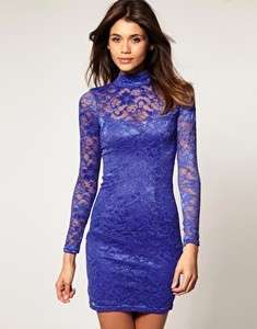 ASOS LACE BODYCON DRESS WITH OPEN BACK  
