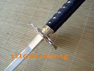 hand forged japanese katana bamboo tsuba unsharp blade  