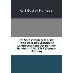   Handschrift V.J. 1369 (German Edition) Karl Gustav Homeyer Books