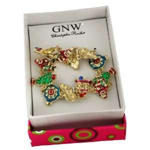  GNW Christopher Radko Enameled Link Christmas Bracelet 