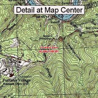  USGS Topographic Quadrangle Map   Fontana Dam, North 