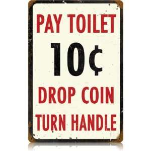  Outhouse Sign   Pay Toilet Humor Sign: Home & Kitchen