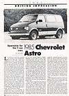 1985 Chevrolet Chevy Astro Van   Classic Article A79 B
