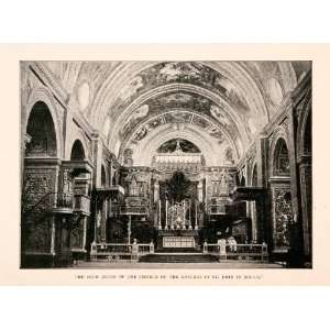 1904 Print Altar Church Knight John Malta Italy Roman Catholic Bosco 