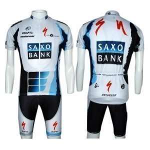  2010 CSC Saxo Bank Team Short Sleeves Cycling Jersey with 