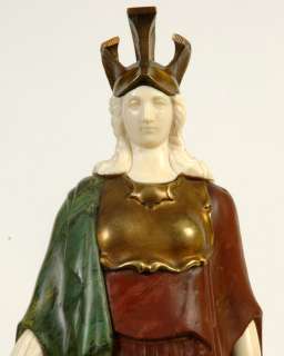 Antique Athena Marble Chryselephantine Bronze Sculpture  