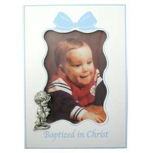  5 X 7 Wood Boy Baptism Plaque Picture Frame Gift New