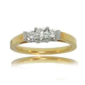   18kt Solid Gold Anniversary Ring Diamond Three Stone 