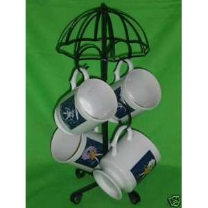   Mugs/Cups   w/Black Metal Umbrella Stand Mug Holder 