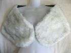 LARGE WHITE Faux Fox Fur Cape Stole Shawl Wrap Bridal items in Jings 