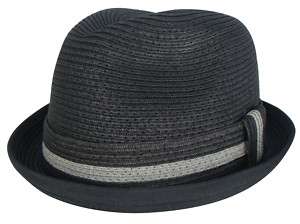 NWT Paper Lining Straw Fedora Summer Trilby Hat Cap M~L  