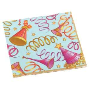   Celebrate Set of 20 Paper Cocktail Napkins, Turquoise