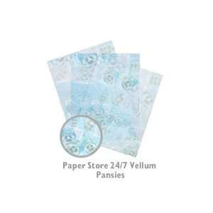  24/7 Translucent Vellum Naturals Pansies Paper   50 