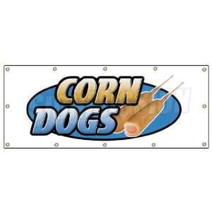  48x120 CORN DOG BANNER SIGN hot dogs trailer cart signs 