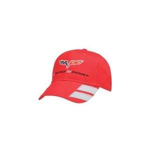    C6 Corvette Grand Sport Red Hat with Gray Hash Marks: Automotive