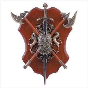  Medieval Sword & Battle Axe KNIGHT Shield ARMOR Plaque 