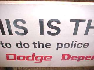 Vintage 1972 Dodge Police car top sign/display/chrysler/mopar/1960s 