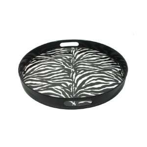  Zebra Skin Round Melamine Tray by Precidio Kitchen 