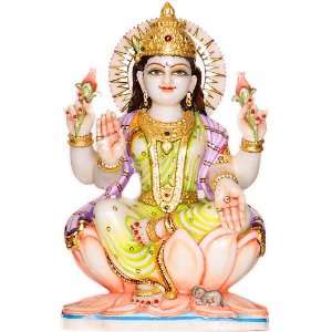  Lakshmi   Goddess of Fortune and Prosperity   White Marble 