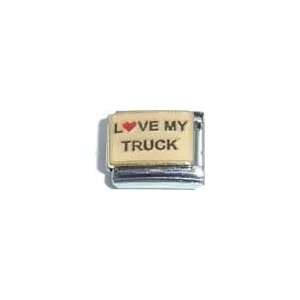  Clearly Charming Love my Truck Italian Charm Bracelet Link 