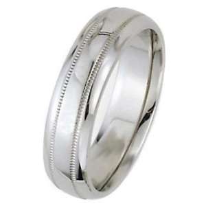   Dome Park Avenue Wedding Bands in 18k White Gold (7mm): Jewelry