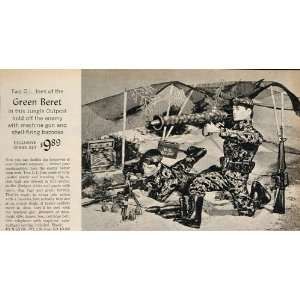  1966 Toy Ad GI JOE Two Green Beret Machine Gun Bazooka 