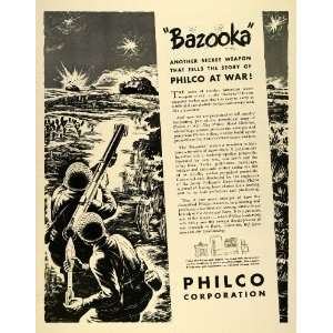  1943 Ad Philco Corp Bazooka Weapon Gun WWII Combat 