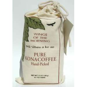 Wings of the Morning Kona whole bean med. Dark Coffee 12 oz  