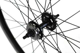 Fixie Freewheel Track Wheel Wheelset Deep V White+Tires CNC Black 